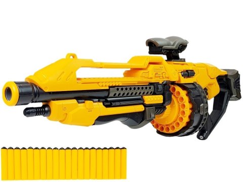 Pistolet Na Baterie Piankowe Naboje 82 cm Obrotowy Magazynek Żółty LEAN Toys Pistolet Na Baterie Piankowe Naboje 82 cm Obrotowy Magazynek Żółty LEAN Toys