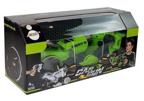 Pistolet Wyrzutnia Autko 2 w 1 Zdalnie Sterowany Piankowe Krążki Zielony LEAN Toys Pistolet Wyrzutnia Autko 2 w 1 Zdalnie Sterowany Piankowe Krążki Zielony LEAN Toys