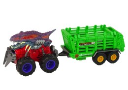 Pojazd z Motywem Dinozaura Przyczepa 4 Sztuki Dinozaurów LEAN Toys