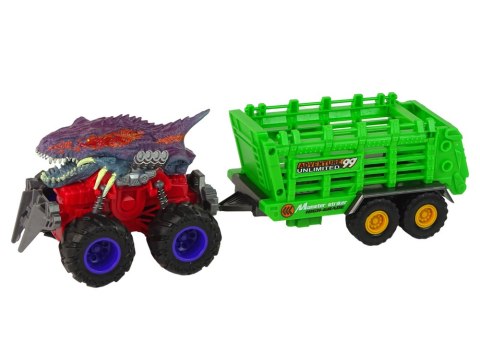 Pojazd z Motywem Dinozaura Przyczepa 4 Sztuki Dinozaurów LEAN Toys Pojazd z Motywem Dinozaura Przyczepa 4 Sztuki Dinozaurów LEAN Toys