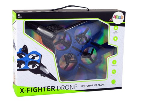 Samolot Dron RC Niebieski Myśliwiec Zdalnie Sterowany Pilot LEAN Toys Samolot Dron RC Niebieski Myśliwiec Zdalnie Sterowany Pilot LEAN Toys