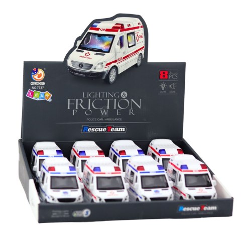 Wóz Policyjny Karetka Ambulans Otwierane Drzwi Napęd Światła Dźwięki Mix LEAN Toys Wóz Policyjny Karetka Ambulans Otwierane Drzwi Napęd Światła Dźwięki Mix LEAN Toys