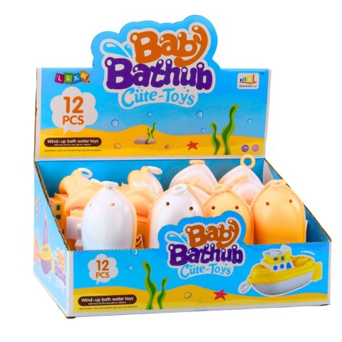 Zabawka Do Kąpieli Naciągana Łódź Biało Żółta Mix LEAN TOYS Zabawka Do Kąpieli Naciągana Łódź Biało Żółta Mix LEAN TOYS
