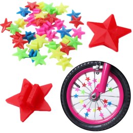 Zestaw Koraliki Na Szprychy Do Roweru Gwiazdki Kolorowe 2cm 35szt LEAN Toys