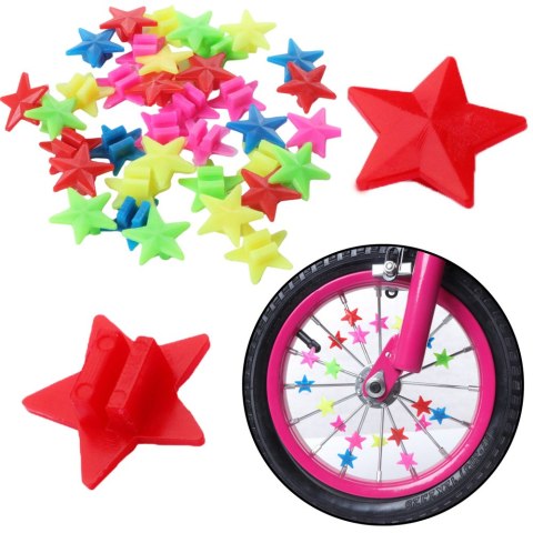 Zestaw Koraliki Na Szprychy Do Roweru Gwiazdki Kolorowe 2cm 35szt LEAN Toys Zestaw Koraliki Na Szprychy Do Roweru Gwiazdki Kolorowe 2cm 35szt LEAN Toys