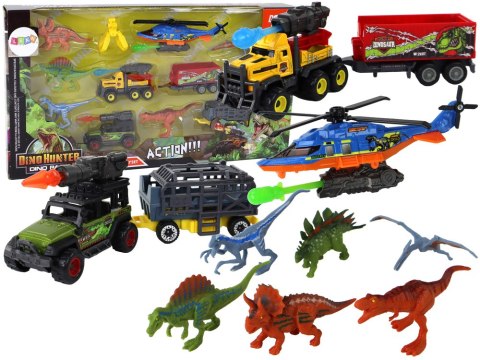 Zestaw Pojazdów Helikopter Dinozaury 6 Sztuk Kolorowe LEAN Toys Zestaw Pojazdów Helikopter Dinozaury 6 Sztuk Kolorowe LEAN Toys