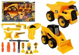 Zestaw autek Dźwig Wywrotka Koparka do Rozkręcania LEAN Toys