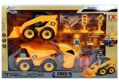 Zestaw autek Dźwig Wywrotka Koparka do Rozkręcania LEAN Toys Zestaw autek Dźwig Wywrotka Koparka do Rozkręcania LEAN Toys