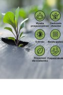 Agrotkanina czarna 1,1x100m UV 135g antychwastowa agrowłóknina + kotwy LEAN Trike