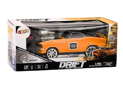 Autko Zdalnie Sterowane 1:18 Drift 360 Światła Dźwięki Pomarańczowy LEAN Toys Autko Zdalnie Sterowane 1:18 Drift 360 Światła Dźwięki Pomarańczowy LEAN Toys