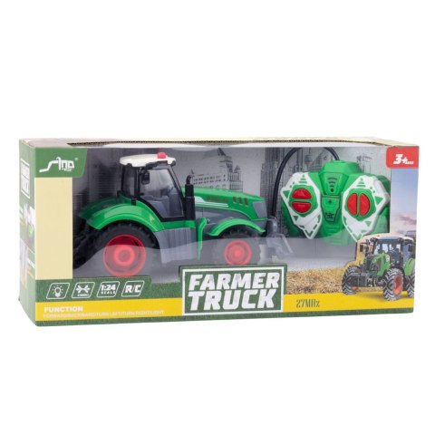 Ciągnik Traktor Rolniczy Zdalnie Sterowany RC Zielony 1:24 LEAN Toys Ciągnik Traktor Rolniczy Zdalnie Sterowany RC Zielony 1:24 LEAN Toys
