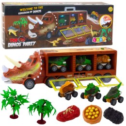 Ciężarówka Dinozaur Triceratops Autka Dinozaury Wyrzutnia Brązowy LEAN Toys