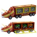 Ciężarówka Dinozaur Triceratops Autka Dinozaury Wyrzutnia Brązowy LEAN Toys