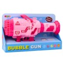 Duży Pistolet Elektryczny Na Bańki Mydlane 64 Otwory Różowy LEAN Toys