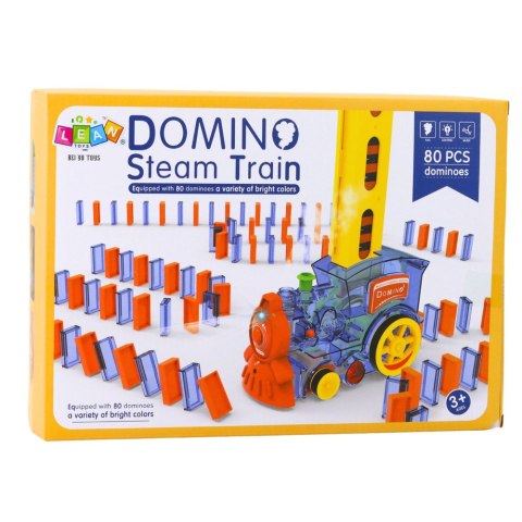 Elektryczna Lokomotywa Na Baterie Klocki Domino Para Wodna 80el LEAN Toys Elektryczna Lokomotywa Na Baterie Klocki Domino Para Wodna 80el LEAN Toys