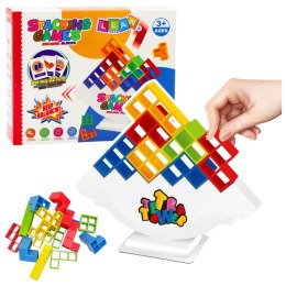 Gra Zręcznościowa Balansująca Wieża Klocki 22 Karty 16 Klocków LEAN Toys