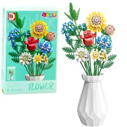 Klocki Konstrukcyjne Bukiet Kwiaty W Wazonie Kolorowe 618el LEAN Toys
