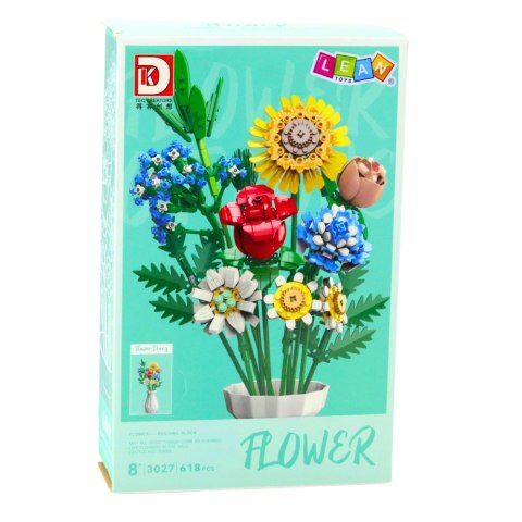 Klocki Konstrukcyjne Bukiet Kwiaty W Wazonie Kolorowe 618el LEAN Toys Klocki Konstrukcyjne Bukiet Kwiaty W Wazonie Kolorowe 618el LEAN Toys