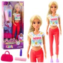 Lalka Anlily Joga Mata Do Ćwiczeń Torba Bidon Ruchome Kończyny LEAN Toys