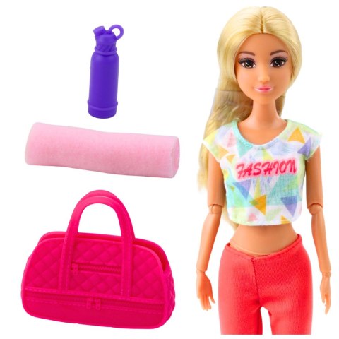 Lalka Anlily Joga Mata Do Ćwiczeń Torba Bidon Ruchome Kończyny LEAN Toys Lalka Anlily Joga Mata Do Ćwiczeń Torba Bidon Ruchome Kończyny LEAN Toys