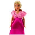 Lalka Anlily W Ciąży Różowa Sukienka Satynowa Długie Włosy LEAN Toys