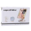 Lusterko Kosmetyczne 16 Diod LED Z Podstawką Regulacja Różowe LEAN Toys