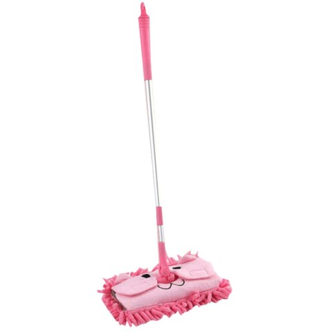 Mop Dla Dzieci Z Rączką Teleskopową Zwierzątko Różowy LEAN Toys Mop Dla Dzieci Z Rączką Teleskopową Zwierzątko Różowy LEAN Toys