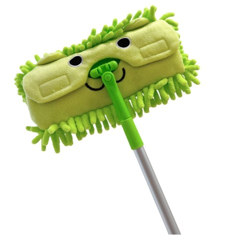 Mop Dla Dzieci Z Rączką Teleskopową Zwierzątko Zielony LEAN Toys Mop Dla Dzieci Z Rączką Teleskopową Zwierzątko Zielony LEAN Toys