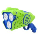 Pistolet Na Bańki Mydlane Na Baterie Światła LED Niebiesko-Zielony