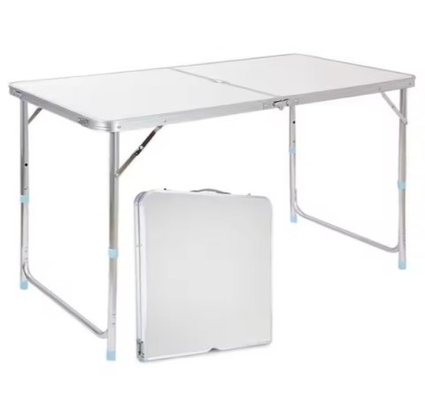 Stół Turystyczny Kempingowy Składany Regulowany Aluminiowy Biały 120x60cm LEAN Stół Turystyczny Kempingowy Składany Regulowany Aluminiowy Biały 120x60cm LEAN