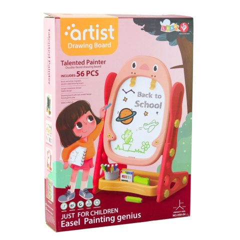 Tablica Magnetyczna Dwustronna Pingwin Zestaw Gier Akcesoria 56el Różowa LEAN Toys Tablica Magnetyczna Dwustronna Pingwin Zestaw Gier Akcesoria 56el Różowa LEAN Toys