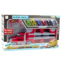 Zestaw Ciężarówka Rozkładana Z Torem Wyścigowym 6 Autek LEAN Toys