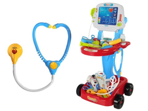 Zestaw Lekarski na Wózku Stolik Lekarski Doktor 17 Elementów EKG LEAN Toys Zestaw Lekarski na Wózku Stolik Lekarski Doktor 17 Elementów EKG LEAN Toys