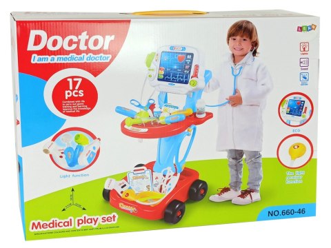 Zestaw Lekarski na Wózku Stolik Lekarski Doktor 17 Elementów EKG LEAN Toys Zestaw Lekarski na Wózku Stolik Lekarski Doktor 17 Elementów EKG LEAN Toys