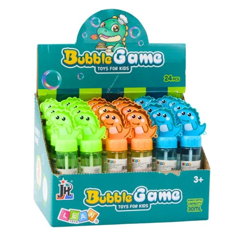 Bańki Mydlane Dinozaur 3 Otwory Do Baniek Mix Kolorów 30ml LEAN TOYS Bańki Mydlane Dinozaur 3 Otwory Do Baniek Mix Kolorów 30ml LEAN TOYS