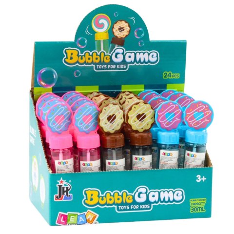 Bańki Mydlane Donut Pączek 3 Otwory Do Baniek Mix Kolorów 30ml LEAN TOYS Bańki Mydlane Donut Pączek 3 Otwory Do Baniek Mix Kolorów 30ml LEAN TOYS