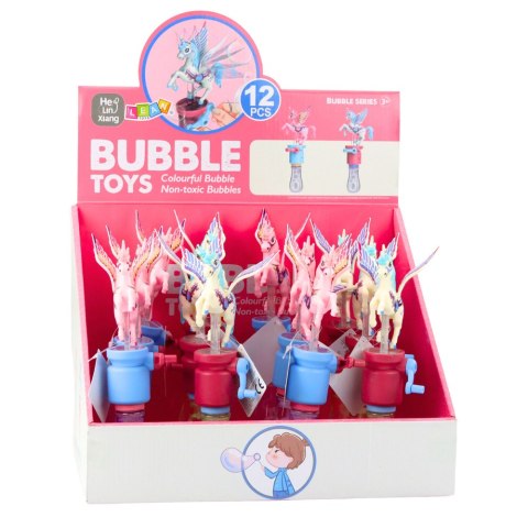 Bańki Mydlane Jednorożec Ruchome Skrzydła Na Korbkę 23cm Mix LEAN TOYS Bańki Mydlane Jednorożec Ruchome Skrzydła Na Korbkę 23cm Mix LEAN TOYS