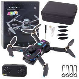 Dron LU60 Podwójna Kamera HD Światła LED Aplikacja Czarny LEAN Toys
