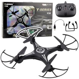 Dron Y-35 Zdalnie Sterowany Lekki Żyroskop Obrót 360° Czarny LEAN Toys