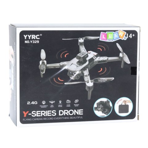 Dron Y329 Kamera HD WIFI Światła LED Aplikacja Czarny Karbonowy LEAN Toys Dron Y329 Kamera HD WIFI Światła LED Aplikacja Czarny Karbonowy LEAN Toys