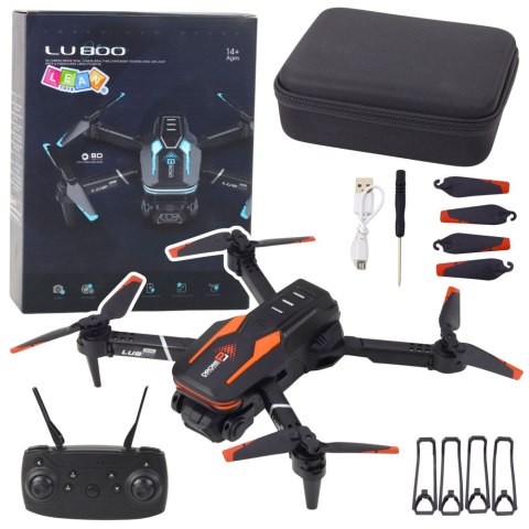 Dron Zdalnie Sterowany LU800 Kamera Światła LED Pomarańczowy LEAN Toys Dron Zdalnie Sterowany LU800 Kamera Światła LED Pomarańczowy LEAN Toys