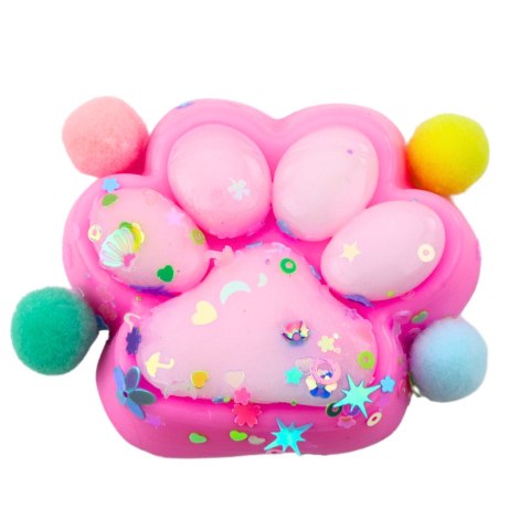 Gniotek Kocia Łapka Antystresowa Sensoryczna Squishy Konfetti Różowa LEAN TOYS Gniotek Kocia Łapka Antystresowa Sensoryczna Squishy Konfetti Różowa LEAN TOYS
