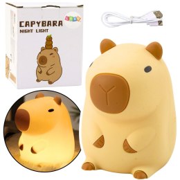 Kapibara Lampka Nocna Silikonowa Z Timerem 20min Beżowa LEAN Toys