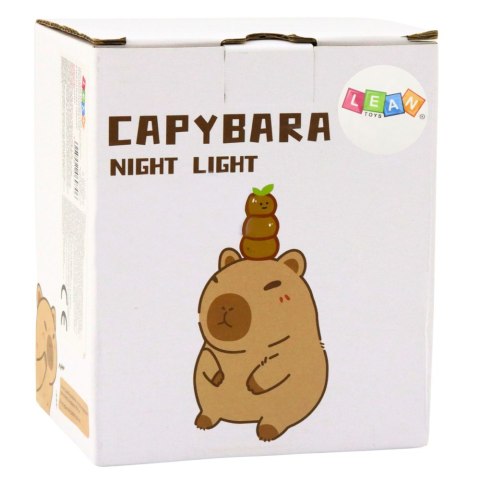 Kapibara Lampka Nocna Silikonowa Z Timerem 20min Beżowa LEAN Toys Kapibara Lampka Nocna Silikonowa Z Timerem 20min Beżowa LEAN Toys
