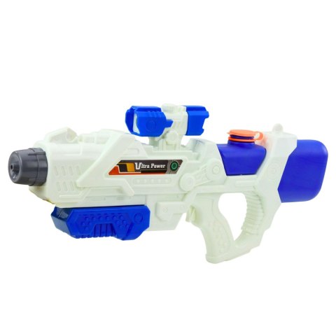Karabin Pistolet Na Wodę Pompowany Mechanicznie Bialo-Niebieski 600ml LEAN Toys Karabin Pistolet Na Wodę Pompowany Mechanicznie Bialo-Niebieski 600ml LEAN Toys