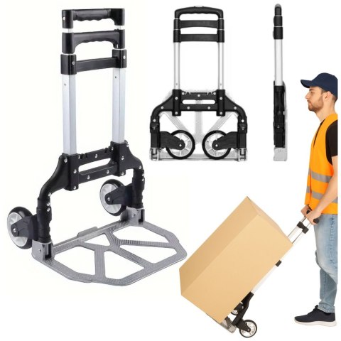 Lekki Wózek Transportowy Magazynowy Składany Aluminiowy 70kg Lekki Wózek Transportowy Magazynowy Składany Aluminiowy 70kg