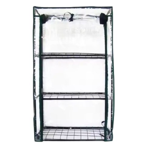 Mini Szklarnia Balkonowa Ogrodowa 3 Półki Metalowe Folia PVC 46 x 24 x 80cm Mini Szklarnia Balkonowa Ogrodowa 3 Półki Metalowe Folia PVC 46 x 24 x 80cm