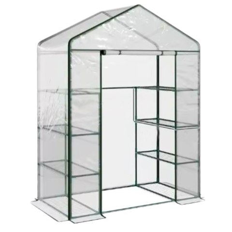 Mini Szklarnia Balkonowa Ogrodowa 4 Półki Metalowe Folia PVC 195 x 143 x 73cm Mini Szklarnia Balkonowa Ogrodowa 4 Półki Metalowe Folia PVC 195 x 143 x 73cm