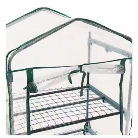 Mini Szklarnia Balkonowa Ogrodowa 4 Półki Metalowe Folia PVC 69 x 49 x 157cm Mini Szklarnia Balkonowa Ogrodowa 4 Półki Metalowe Folia PVC 69 x 49 x 157cm