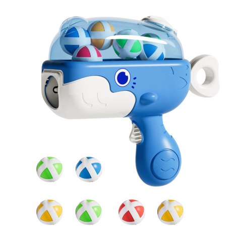 Pistolet Na Kulki Z Rzepem Tarcza Materiałowa Wieloryb Niebieski LEAN Toys Pistolet Na Kulki Z Rzepem Tarcza Materiałowa Wieloryb Niebieski LEAN Toys